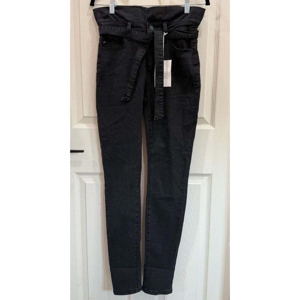 KanCan Black Ruffle‑Waist Skinny Jeans — NWT, Size 7/27